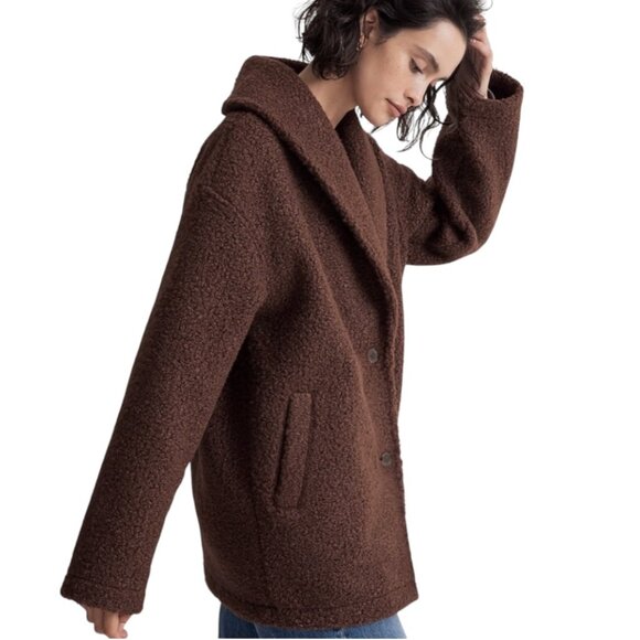 Madewell Jackets & Blazers - NEW MADEWELL PEBBLED FAUX SHEARLING HOT COCOA COZY SHAWL COLLAR COAT MEDIUM